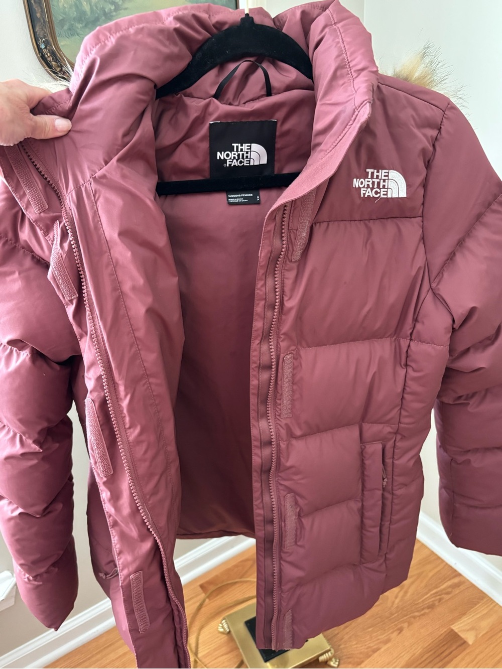 The North Face Gotham Hooded Down Jacket in Wild Ginger Mauve Size S - Picture 12 of 16